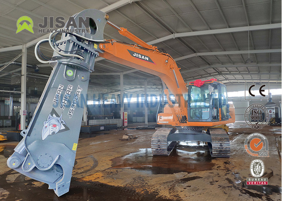 Corte e recuperação de sucata com Teyun Tycs450rt Tesoura hidráulica para escavadeiras em locais de demolição industrial
