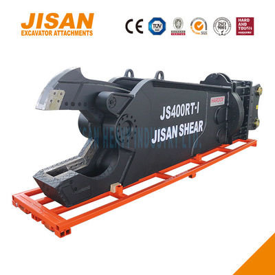 Tesouras de metal para escavadeira JS400RT projetadas para máxima eficiência e resistência, rotação de 360 graus, válvula de velocidade e força de corte de 800T