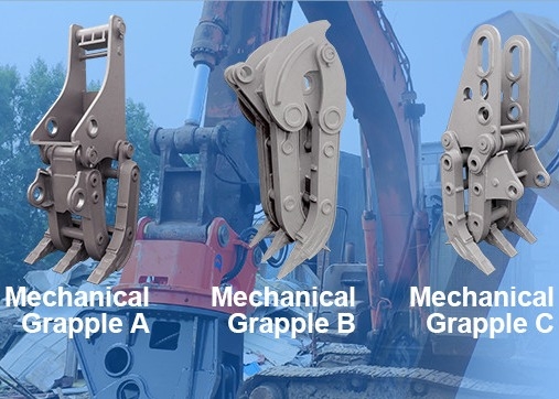 Máquina escavadora de aço de grande resistência amarela Rock Grab Hydraulic 1.2M